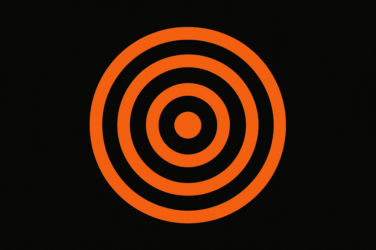 orange target with black background 