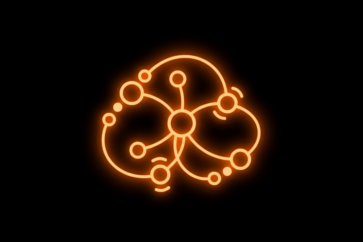 try again, do a systems emoji with a black background make sure the emoji is orange 